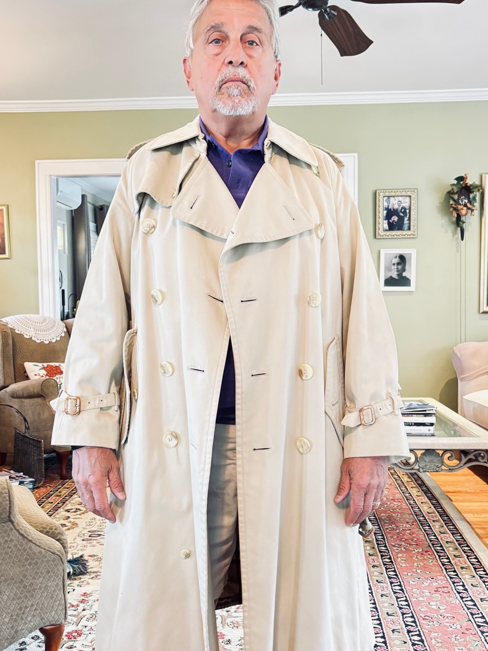 Burberry Beige Double-Breasted Trench Coat